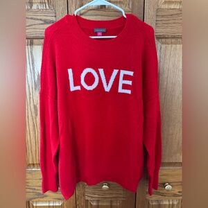 Vince Camuto Vibrant Red LOVE Sweater